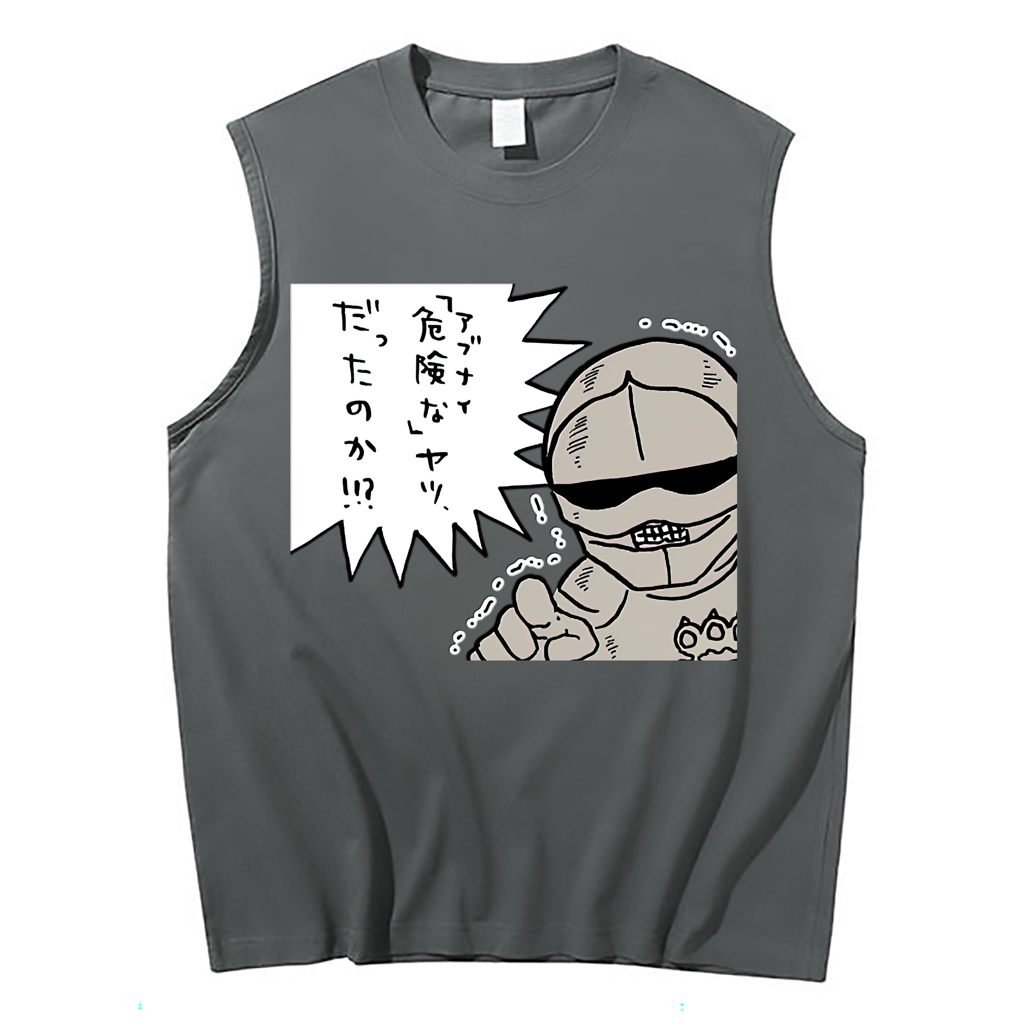 （画像用） ちいかわ 労働の鎧さん Chii-kawa Mr. Armor of Labor コットン100％タンクトップ（フロントプリント）